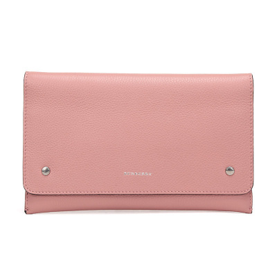 BURBERRY博柏利女款皮质手拿包40766671暗雅玫瑰色