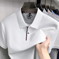 六角珠纯棉珠地polo衫男2026夏季新款全棉翻领透气休闲短袖男T恤