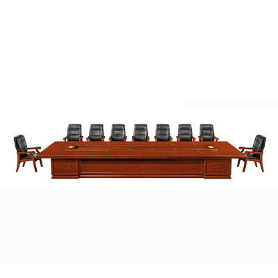 慧采云 4.2m会议桌油漆办公桌长条洽谈会客桌中式现代会议室培训接待桌