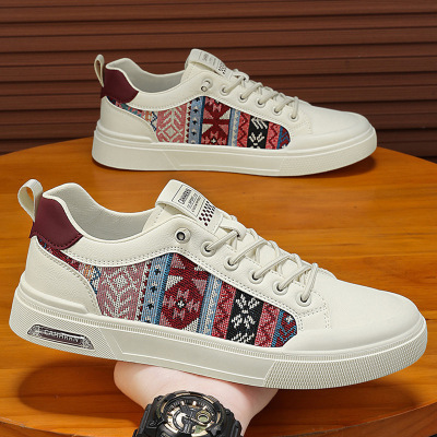 2026新款男鞋春季休闲小白板鞋一脚蹬厚底小众青年时尚国风布鞋男