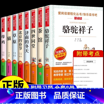 全8册 老舍经典作品集 [正版]草原老舍儿童文学作品选 小学六年级课外书经典 小学生课外阅读书籍老师适合四五六年级学生看