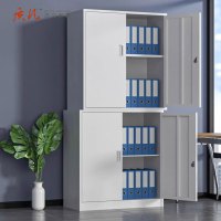 苏宁 质凡 办公家具 分双节文件柜储物柜带锁多门柜/850*390*1800