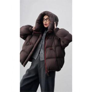 年冬新款连帽保暖短款棉服女轻奢云感泡芙设计感时尚加厚外套