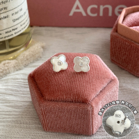 纯银母贝四叶草耳钉轻奢高级感气质大气耳环2025新款耳饰送女朋友老婆情人节七夕生日礼物