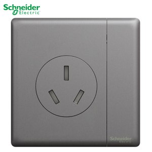 施耐德电气开关插座 珍铂金属系列哥特灰色 五孔插座 三孔 电源插座 二三插86型铝合金墙壁插座 USB插座 电视电脑插座