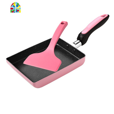 日式玉子烧厚蛋烧小煎锅千层平底锅不粘锅蛋卷的锅方形 FENGHOU 黑色送专用铲