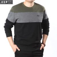 JEEP SPIRIT卫衣男秋冬套头打底衫卫衣长袖T恤 拼色男装