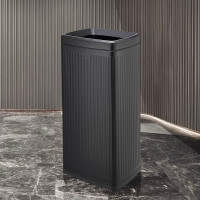 GNF不锈钢垃圾桶30升酒店洗手间无盖走廊电梯口商用大号直投 SF30-F07哑黑