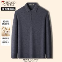 啄木鸟冬季新款男士纯羊毛针织衫中老年爸爸装保暖毛衣休闲上衣C