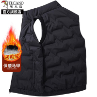 啄木鸟羽绒服马甲男士秋冬季加绒保暖背心中年爸爸无帽棉服外套K