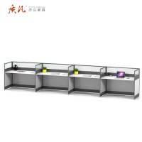 质凡屏风员工位简约现代职员办公桌 直行四人位6000*700*1100mm