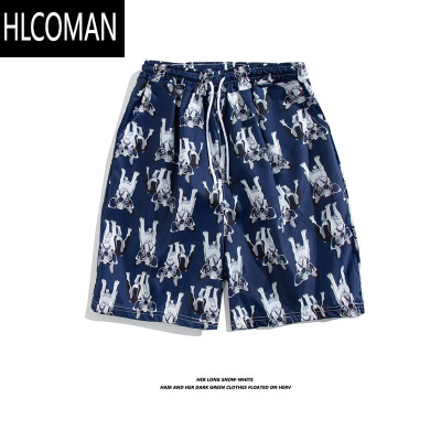 HLCOMAN夏威夷休闲短裤男港风宽松百搭花裤衩沙滩度假流行潮流情侣五分裤