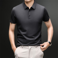 2025短袖T恤男夏季polo休闲商务T恤衫新款翻领纯色男装体恤