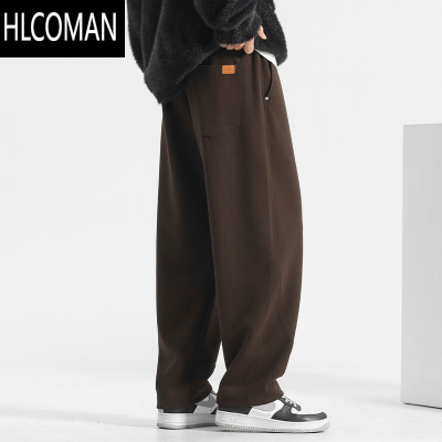 HLCOMAN裤男款毛男裤休闲裤宽松阔腿香蕉裤冬季裤子男士直筒裤