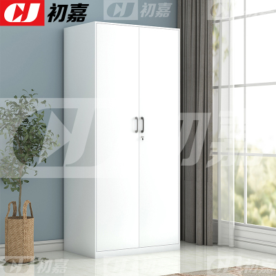 初嘉(CJ)阳台柜单门衣柜钢制储物柜铁皮柜 白色双门文件衣柜800mm宽