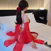 长夜漫漫情趣内衣性感绑带古风复古肚兜女汉服蕾丝连衣裙套装1546