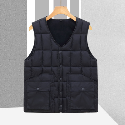中老年人马甲男士加绒加厚内胆爸爸装棉背心爷爷保暖马夹冬季