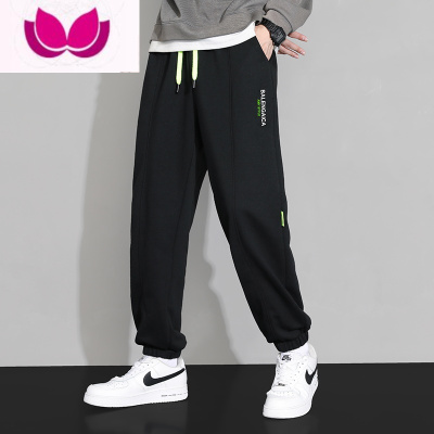 七斓卫裤男士新款韩版潮牌宽松束脚运动九分裤痞帅气休闲长裤子