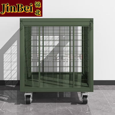 锦北金属移动网箱仓储笼应急物资周转箱野营装备箱带网带轮子900*900*900mm(无拉手)