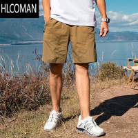 HLCOMAN速干薄款户外休闲短裤男2025夏季直筒中裤宽松松紧沙滩裤子
