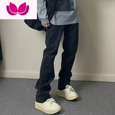 七斓国潮美式vibe裤子高街弹力黑色牛仔裤男修身显瘦hiphop直筒休闲裤