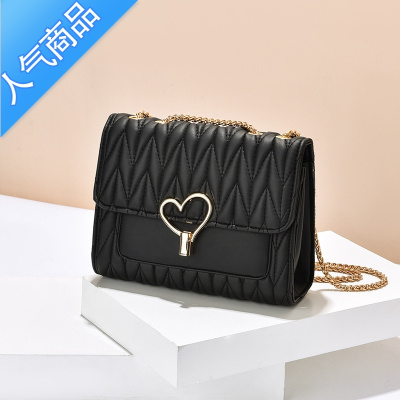 FENGHOU时尚包包2020新款潮女包夏季百搭白色2021链条包单肩斜挎包