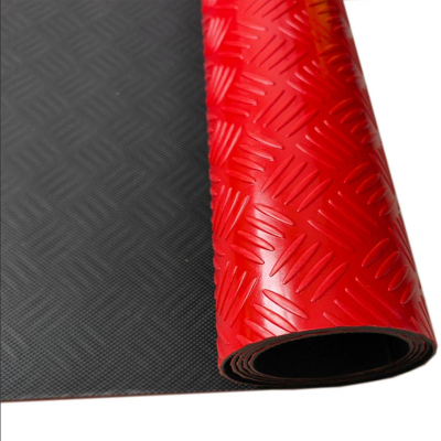 臻远 ZY-DT044橡胶防滑阻燃地垫车间仓库地板垫走廊地毯 红色1.8米宽1米长