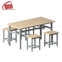 DXBG冷轧钢四人餐桌学生食堂公司职员户外桌椅组合1200*600*750