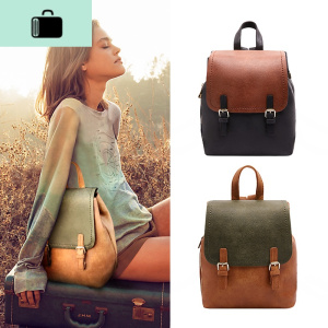 双肩包女休闲百搭2020新款网红时尚超火的复古英伦风皮质欧美背包NEW LAKE