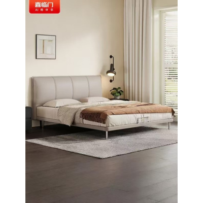 喜临门 - 薄巧头层牛皮床 现代简约床 薄背主卧大床双人床