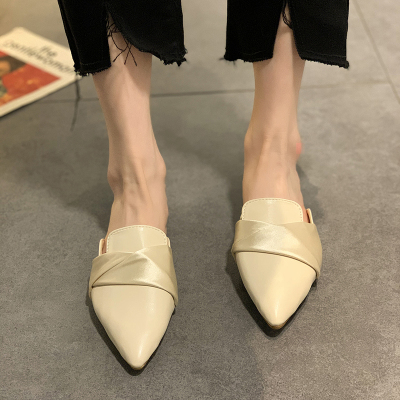 Ideamini包头半拖鞋子女夏外穿时尚2021年新款百搭气质尖头网红凉拖ins潮