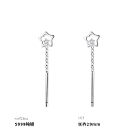 999纯银星星耳线女耳钉耳环耳饰简约小众新款养耳配饰通勤送女朋友老婆情人节七夕生日礼物