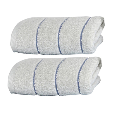 安居先森雅缎系列新疆长绒棉精梳缎档毛巾热卖 礼盒两条装 浅灰(盒)