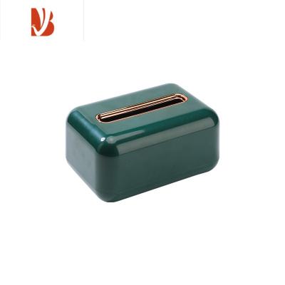 三维工匠纸巾盒客厅家用创意抽纸盒办公室桌面餐厅车载轻奢茶几收纳盒 北欧绿