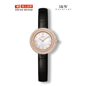 正品瑞士爱沃驰IW CARNIVAL手表进口石英表女士防水时尚轻奢镶钻女表品牌腕表气质INS风小绿表新款3008