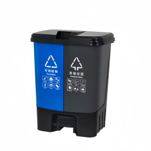 凡礼格塑料脚踏分类垃圾桶