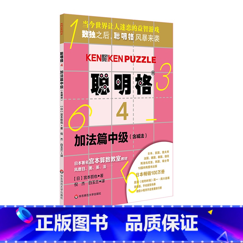 [正版]聪明格4 加法篇中级 含减法 6-7-8-9-10岁 益智游戏 肯肯数独 思维训练工具 小学数学速算趣味练习