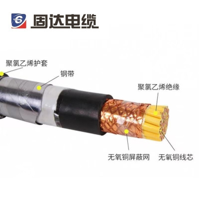 固达电缆 铜芯电缆 KVVP22-2*2.5 米