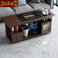 锦北 移动茶台家用竹木小茶桌烧水壶一体简约现代功夫茶几120长乌金石玻璃全自动电器