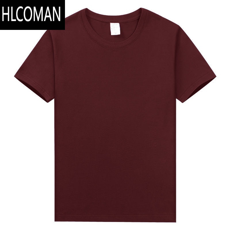 HLCOMAN夏季男短袖t恤大码圆领大码宽松纯色休闲内搭中年青年半袖