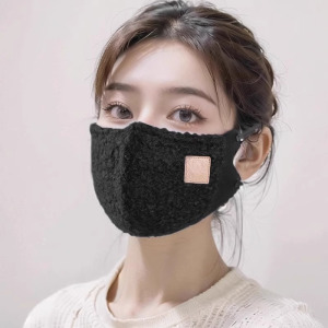 冬季泰迪绒3D立体保暖口罩时尚高颜值加厚防风防寒蓄热可水洗