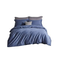 LOVO 卡斯帕全棉60支贡缎四件套 蓝色/ 200*230cm