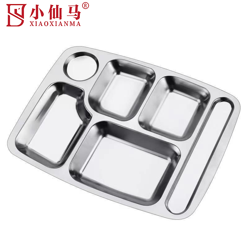 小仙马 304不锈钢餐盘 35cm*26cm六格 个