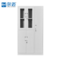 尔迈 文件柜铁皮柜办公柜钢制资料柜储物柜带锁钢制档案柜 玻璃更衣柜