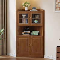 青木川 实木三角柜墙角柜沙发旁客厅转角柜角落拐角柜酒柜书柜夹缝木质置物架简约现代中式
