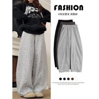 雪尼尔加绒裤女新款秋冬小个子加厚绒裤外穿毛呢阔腿裤子_287_462