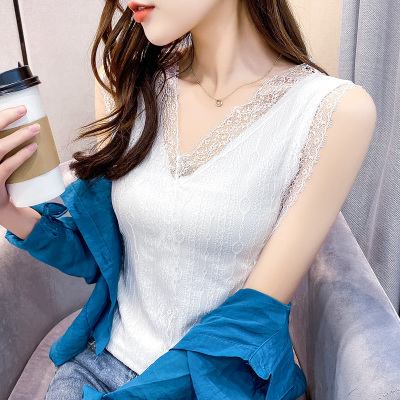 语娄新款原宿风大码显瘦内搭打底工字系蕾丝吊带背心女秋外穿性感上衣2021蕾丝衫
