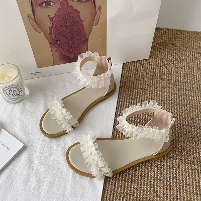 苏芈网红舒适罗马时装凉鞋女仙女风2021年新款夏季百搭平底大学生火