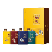贵州金沙摘要酒四大名著高档白酒53度收藏200ml4瓶礼盒装