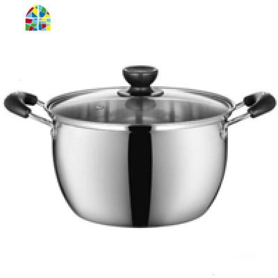 特厚]无磁不锈钢汤锅火锅煲汤锅具家用煮粥不粘锅奶锅电磁炉 FENGHOU 17.5cm汤锅[偏小]